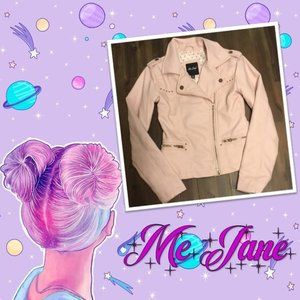 Me Jane Baby Pink Faux Leather Jacket